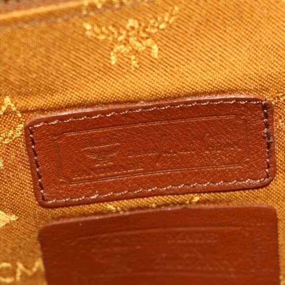 MCM Drawstring Visetos Canvas Leather Shoulder Bag - - Picture 14 of 15